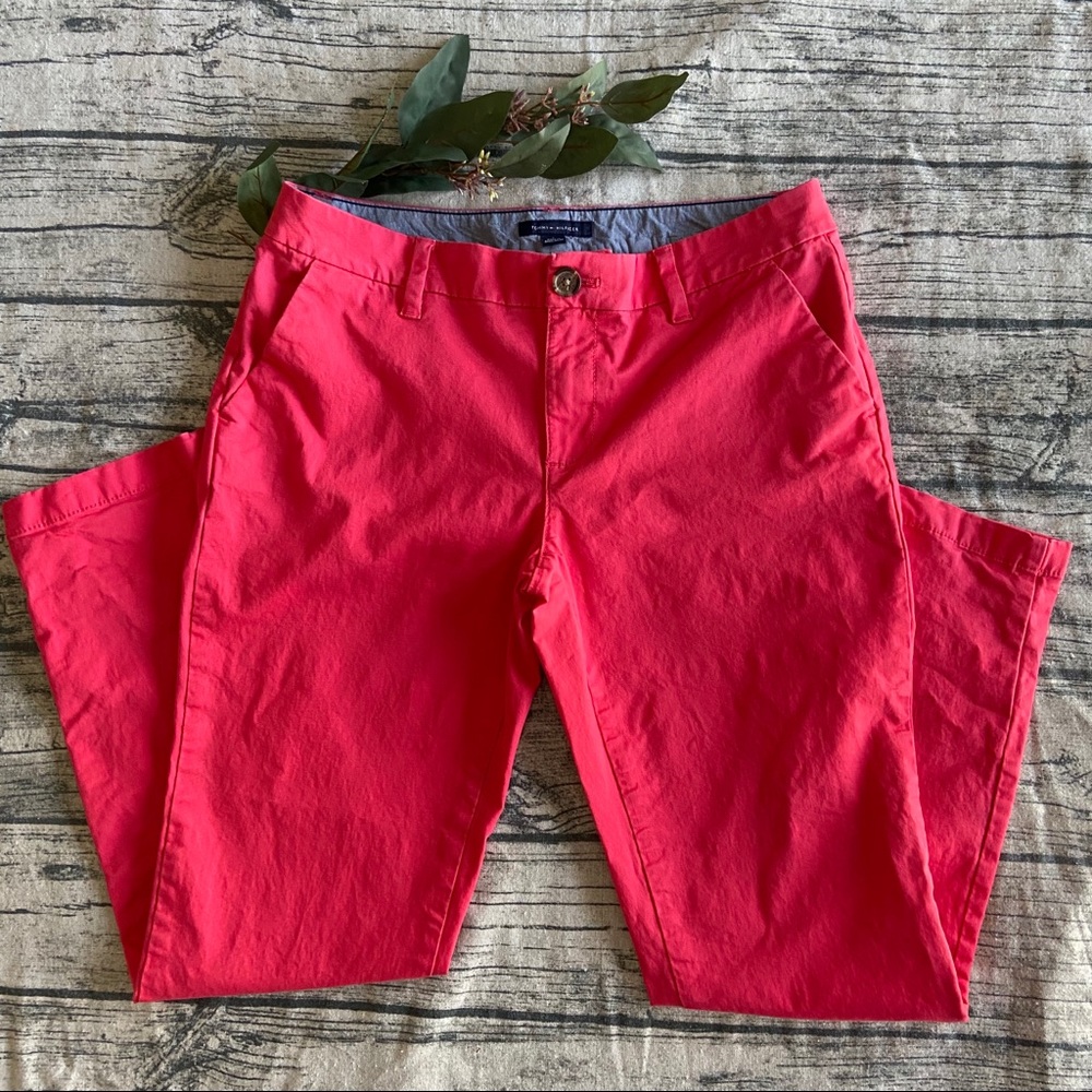 Tommy Hilfiger Hot Pink Stretch Slim Ankle Pants